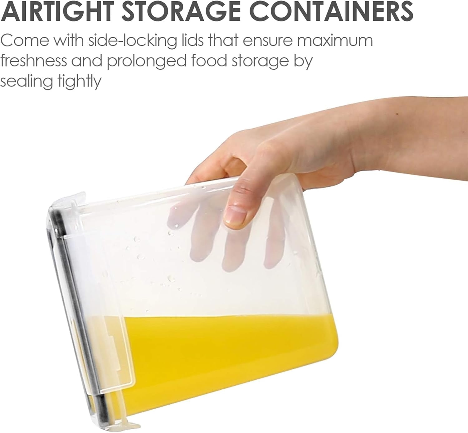 Airtight Food Storage Containers 12 Pieces 1.5Qt / 1.6L- Plastic BPA Free,Dishwasher Safe - Include 24 Labels, Black