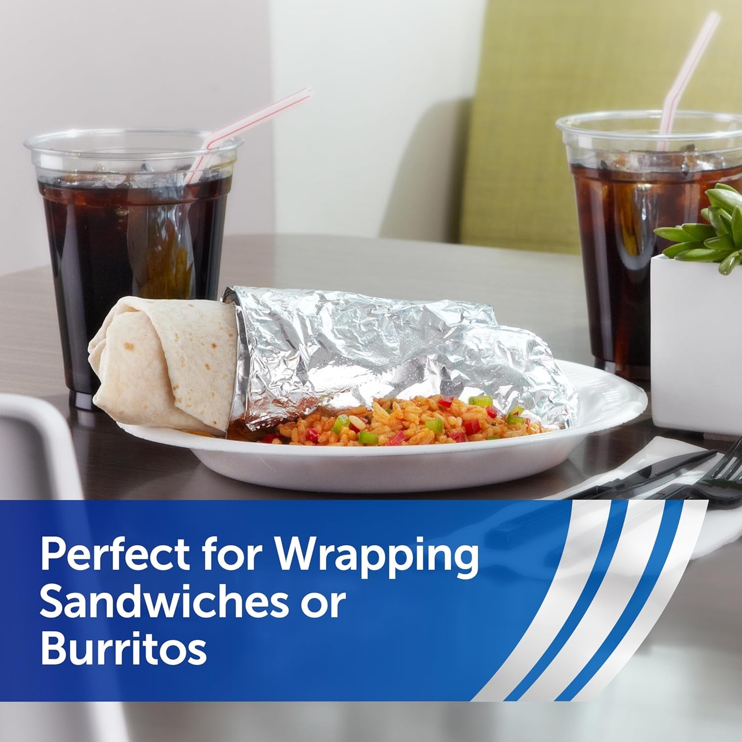 Foodservice Pre-Cut Aluminum Foil Sheets, Great for Concessions, Catering, Cafeterias, and Restaurants, Easily Moldable around Food, 12 X 10.75 Inches, 500 Ct.